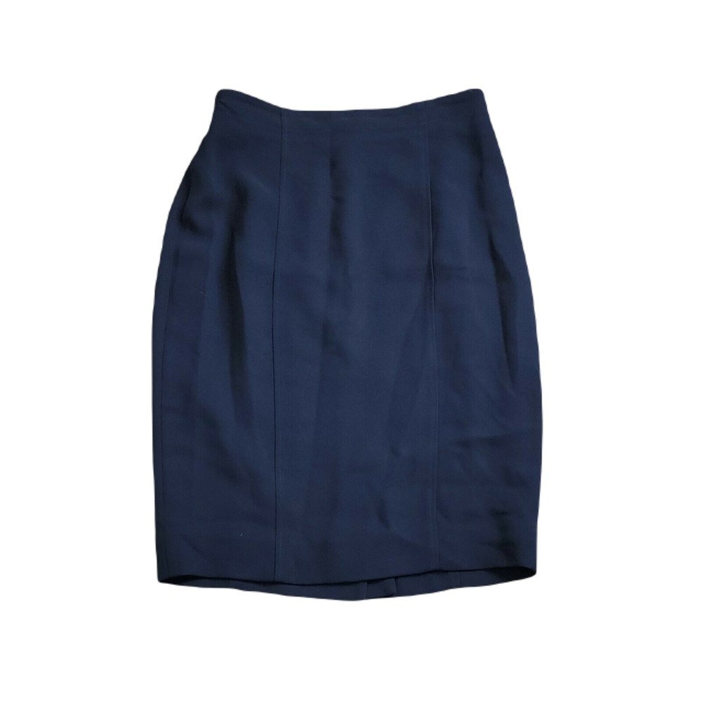 Dana Buchman Classy Skirt ~ Sz 8P ~ Blue ~ Lined ~ Knee Length ~ Stretchy Waist